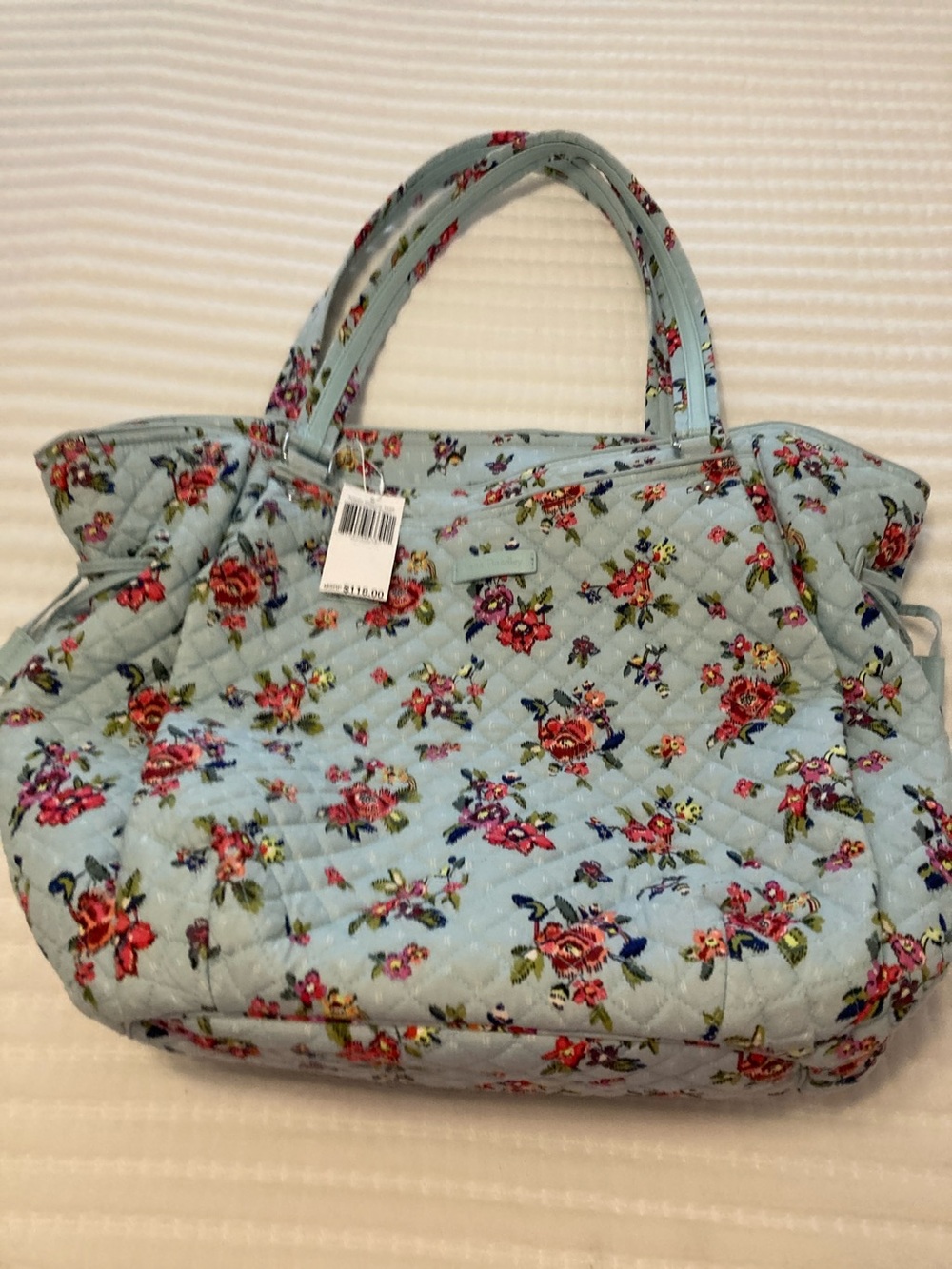 Vera Bradley Quilted Floral Tote Bag in Light Blue NWT 💙